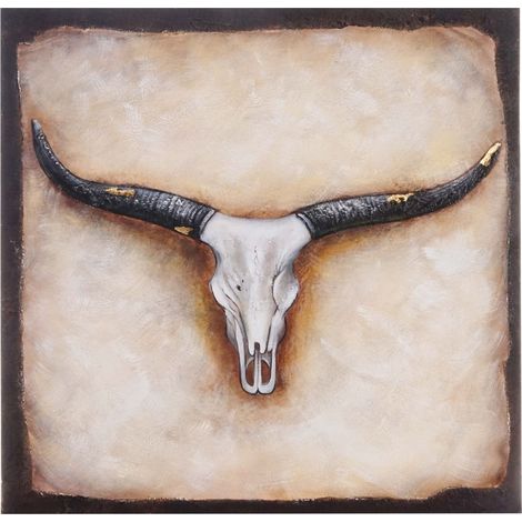 Dipinto a mano pittura ad olio su tela 100x100cm toro (1/5)