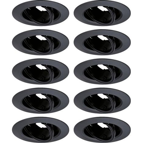 92117 Spot encastrable jeu de 10 GU10 noir (1/4)