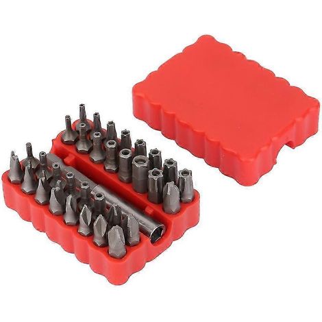 Kit de 33 embouts de tournevis creux, hexagonaux, cruciformes et en étoile, avec rallonge. (1/3)