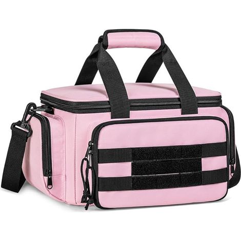 Borsa portautensili Leftwei da 14 pollici, resistente, di grande capacità, impermeabile, con fondo spesso, organizer portatile con molteplici tasche, ideale per professionisti (ROSA)