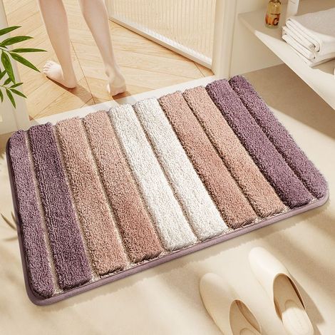 Tapis de douche antidérapant, tapis de bain ultra-doux, lavable en machine, très absorbant, 5080 cm (1 pièce) (1/4)