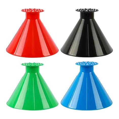 4 Pcs Magic Ice Scraper Car Windshield Ice Scraper Multifunctional Round Shovel Fuel Funnel Ice Cone Ice Removal for Truck (1/5)