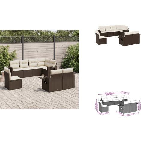 8-tlg. Garten-Sofagarnitur mit Kissen Braun Poly Rattan - Gartenmöbel - Sofasatz - Rattan Möbel - Outdoor Möbel - Lounge Set (1/3)