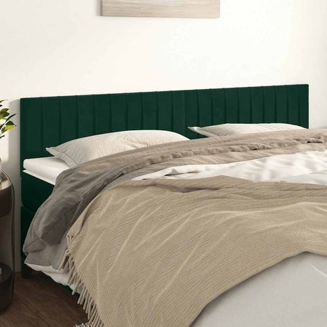 Kopfteile Dunkelgrün 180x5x78/88 cm Samt