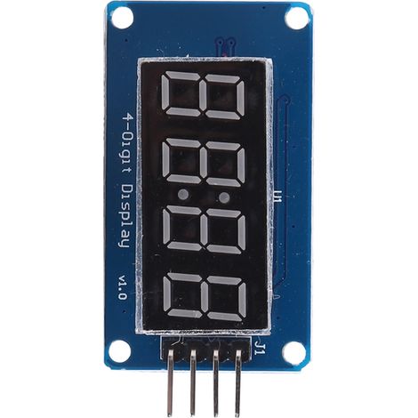 Digitales LED-Display mit roter Beleuchtung, 4-stellig, 7-Segment-Anzeige, Helligkeit einstellbar (1/5)