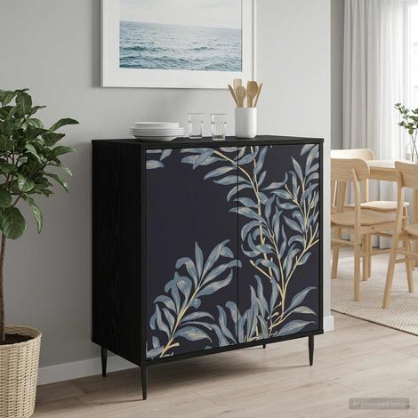 vidaXL Sideboard DOKKUM Black Oak 69 x 33 x 76 cm Engineered Wood (1/5)