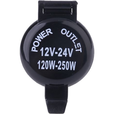 Stainless steel 12V/24V automotive 10A cigarette lighter socket with waterproof cover, 120/250W (1/4)