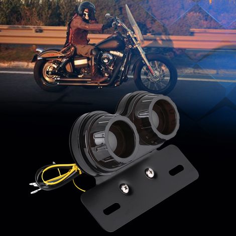 Motorrad-LED-Rücklicht, Blinker, Bremslicht, rotes Fahrlicht für Cafe Racer Custom (1/5)