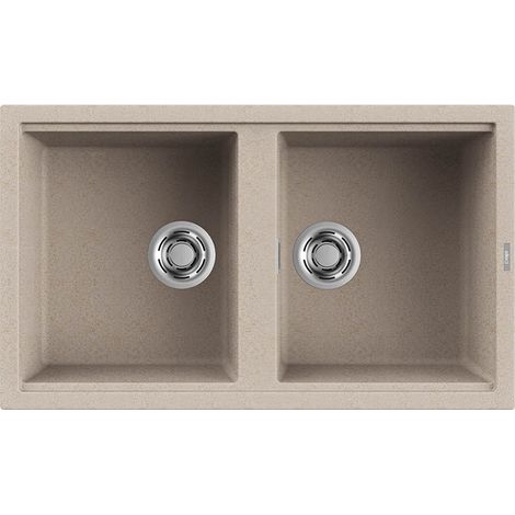 Lavello Elleci Incasso 2 vasche 86x51 Best 450 Granitek Avena LGB45051