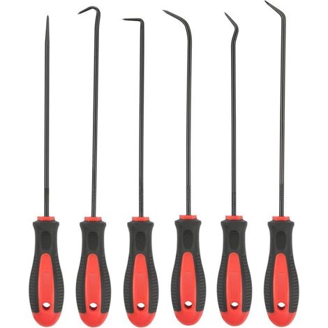 Präzisions-Haken- und Pick-Set 6-teilig, extra lang, CR-V Stahl, für Auto & Elektronik (1/5)