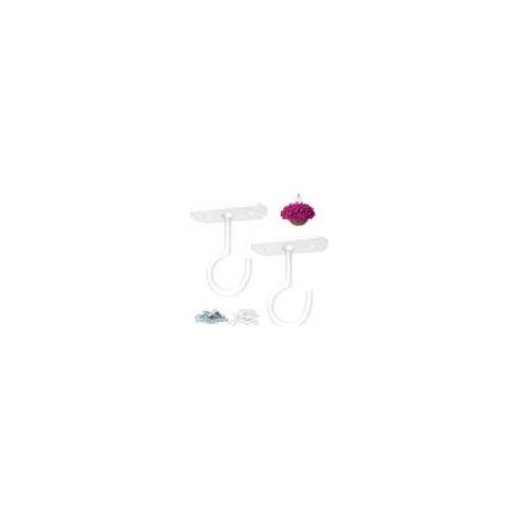 Crochets de suspension pour plafond (2 pièces, 6,35 cm) – Conviennent pour les plantes, les luminaires, les pots de fleurs, les lanternes, blanc