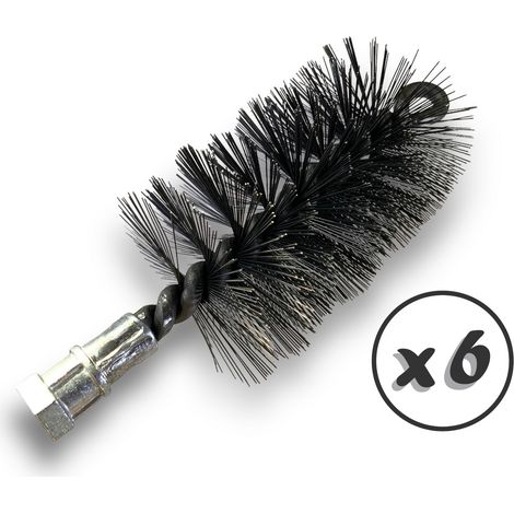 Lot de 6 Brosses à tube PRO ACIER Ø 65 mm Raccord M12175 femelle Ame en acier torsadé Nettoyage brossage tube et canalisation Kibros 41SCA65x6