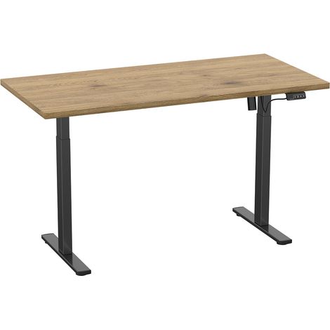 LonaE Schreibtisch elektrische Höhenverstellfunktion 160x80x71-120cm Eiche dekor, schwarz.
