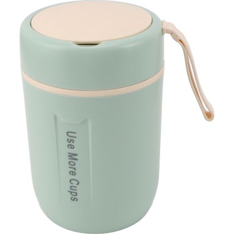Bocal alimentaire isotherme de 600 ml avec couvercle de sécurité et cuillère, en acier inoxydable 304, étanche, pour enfants (garçons et filles), vert menthe. (1/5)
