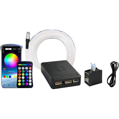 Luci a fibra ottica, controllo tramite app, illuminazione personalizzabile, RGBW-a, 300 pezzi 0,5 mm 2 m (1/2)