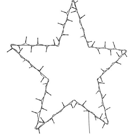 vidaXL Luci di Natale Stella Silhouette 80 LED Bianco Caldo (1/5)