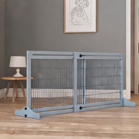 Barrière de protection pour chien en bois de pin extensible (1/5)