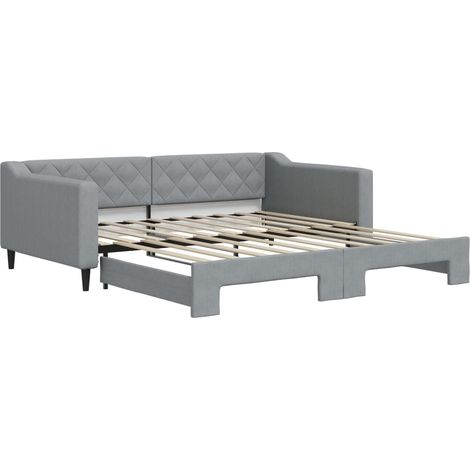Maison Exclusive - Divano Letto con Letto Estraibile Grigio Chiaro 100x190 Tessuto (1/5)