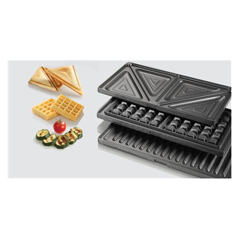 Gorenje SM703GCG Appareil à sandwichs 700 W 3 plaques 2 bacs à pâtisserie Gris (1/3)