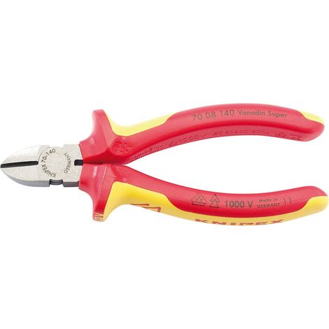 Draper Knipex 70 08 140UKSBE VDE Fully Insulated Diagonal Side Cutters (140mm) for Electrical and Precision Cutting Tasks (1/5)