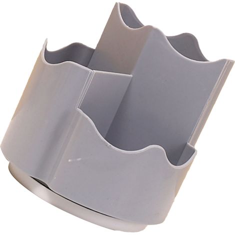 Organiseur de bureau rotatif à 360° avec porte-stylos et crayons, 3 compartiments et organiseur de pinceaux de maquillage rotatif pour le bureau et la maison (gris)