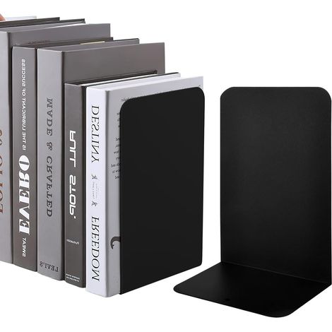 Sujetalibros de acrílico transparente con base antideslizante de silicona: ideales para la organización en bibliotecas u oficinas escolares.