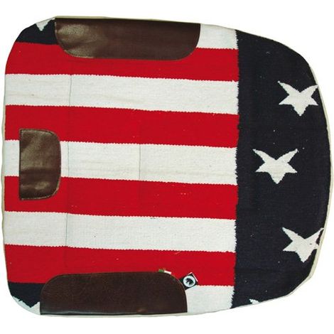 Selle Western barrel en tissu Navajo avec renforts en cuir couleur USA