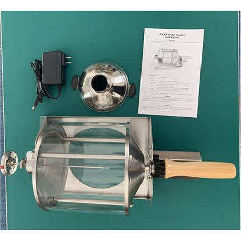 AC - Ménage Carburant Gaz Grains De Café Cuisson Machine À Feu Direct Torréfacteur Capacité 400G Verre Transparent Visualisation