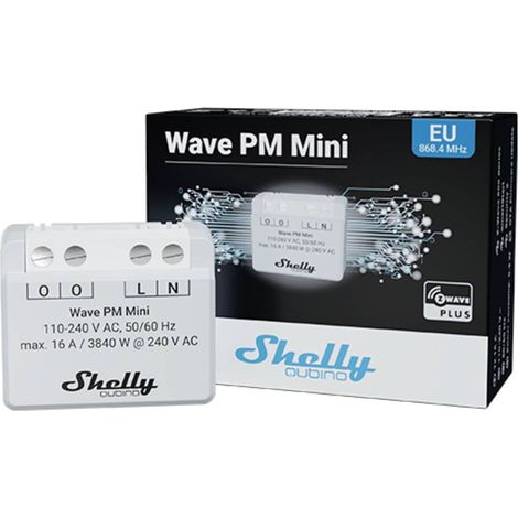 SHELLY QUBINO WAVE PM MINI MICROMODULE COMPTEUR DE CONSOMMATION D'ÉNERGIE INTELLIGENT Z-WAVE 1 CANAL 16A LONGUE PORTÉE SAN (1/4)