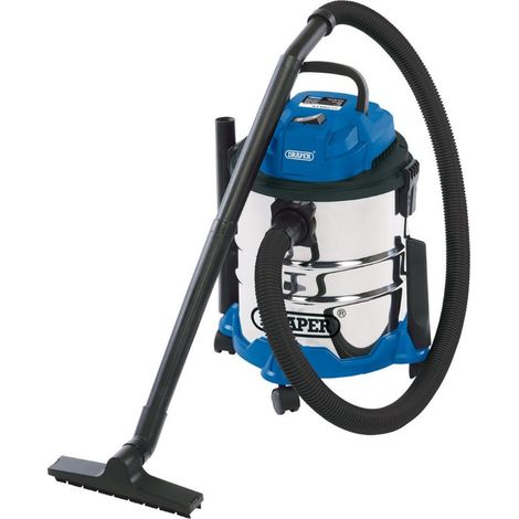 Draper 20515 - 20L Wet and Dry Vacuum Cleaner with Stainless Steel Tank (1250W) 240V