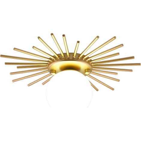 Plafonnier Gold Crystal, plafonnier à abat-jour en verre, plafonnier au design géométrique, adapté aux couloirs (25 cm, lumière chaude) (1/4)