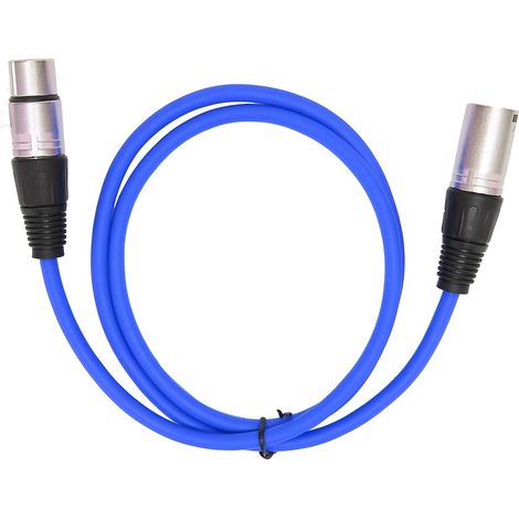 Robustes 3-poliges Mikrofonkabel (Stecker/Buchse), Audioadapter für Mikrofone, Blau