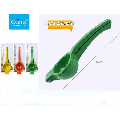carre exprimidor de limones aluminio con mango 22,5 cms colores surtidos