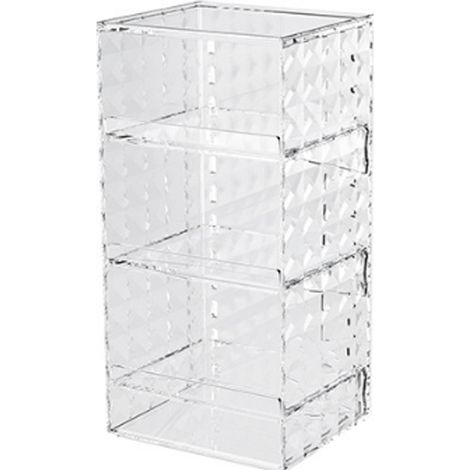 Organisateur Maquillage - Acrylique Transparent - 4 Niveaux Empilables - Pour Salle De Bain Et Vanité - 1 Pièce (1/5)