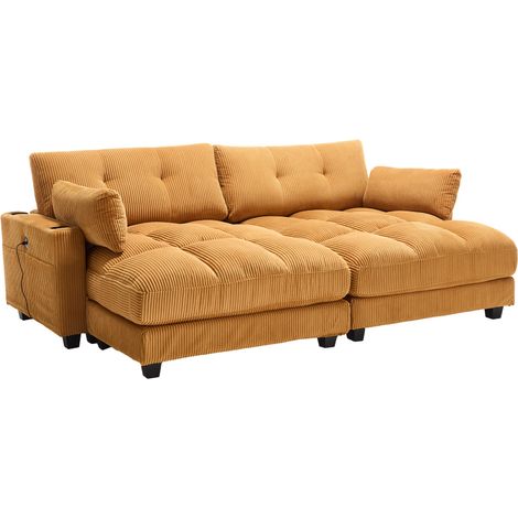 Canapé Palm chaise cosy velours jaune moutarde 103x65x67 cm ZIPSOFA Canapé Canapé (1/5)