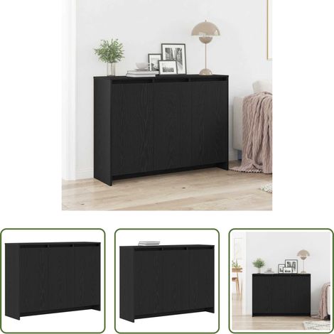 vidaXL Wohnzimmer - Sideboard Schwarz 102 x 29,5 x 75 cm Holzwerkstoff (1/5)