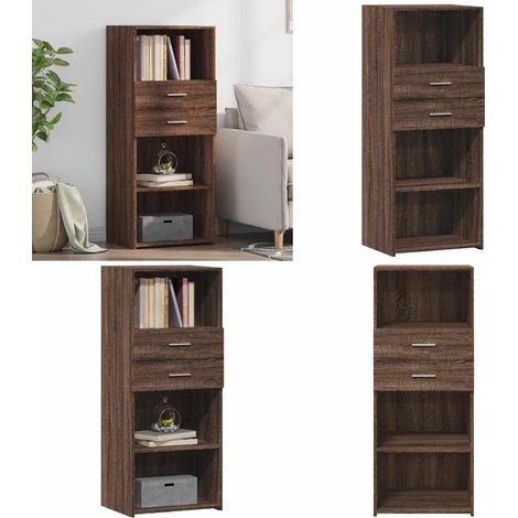 Highboard Braun Eichen-Optik 50x42,5x124 cm Holzwerkstoff - Sideboard - Hochschrank - Wohnzimmermöbel - Eiche Optik - Massivholzmöbel - Home & Living (1/5)