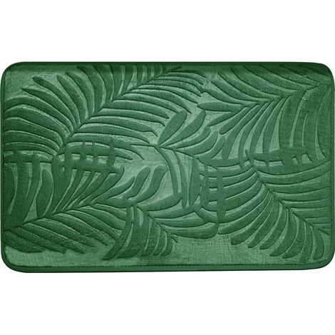 Tapis d'entrée imperméable pour intérieur et extérieur, ultra doux, résistant, absorbant l'humidité, antidérapant, facile à nettoyer, 40 x 60 cm, vert (1/5)