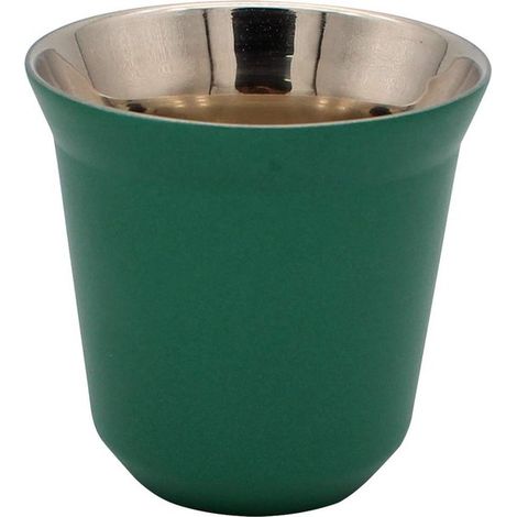 Dailygoods - Tazza termica da caffè - Acciaio inossidabile - Ergonomica - Colore: Verde - Capacità: 85 ml - Dimensioni: 6 cm x 6 cm x 3,2 cm - Tazza da espresso (1/5)