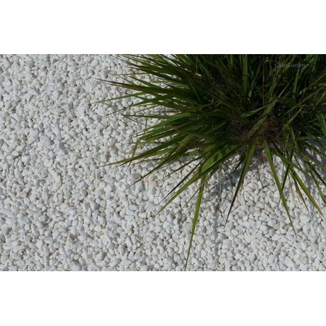 Classgarden – Gravier décoratif blanc brillant 8-12 mm – Big-Bag 500 kg – Couverture 12 m² avec 40 kg/m² – Pour aménagement extérieur