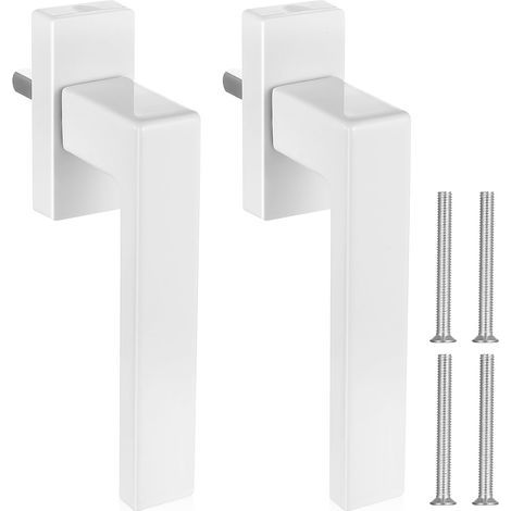 2 Pcs Poignee Fenetre PVC, Poignée de Fenetre PVC, Poignées de Fenêtre en uPVC Droite/Gauche en Aluminium pour Fenêtres et Portes en uPVC (Blanches)