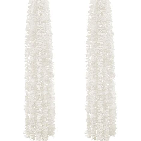 10 Pièces Fleurs de Guirlande Artificielles en Soie Faux Hortensia Floral Guirlande Vigne Fleurs Suspendues Simulation pour Fête Cérémonie Jardin D'église Décoration de Mariage-Blanc (1/5)