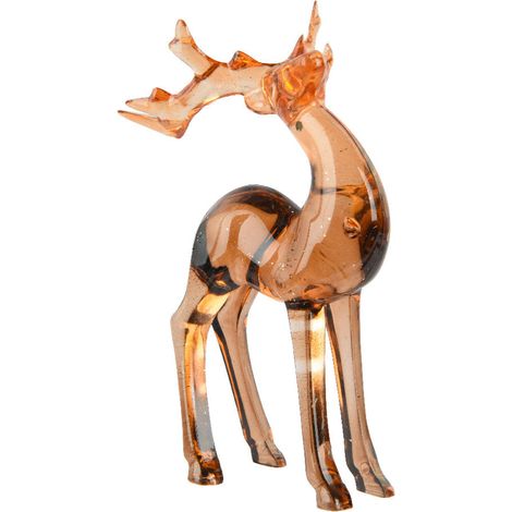 Statuetta decorativa a forma di renna semi trasparente, decorazione natalizia da 15 cm (1/2)