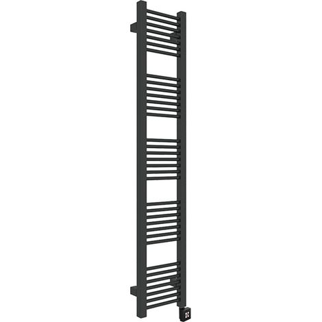 Matisère – Sèche-serviette mixte noir 1710mm x 230mm – 425 Watt – Peinture époxy – Indice d'étanchéité IP x5 – Mode chauffage mixte - 230V2N