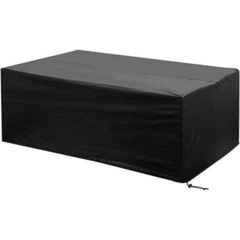 Gartenmöbelabdeckung 200 x 160 x 70 cm, wasserdicht, wind- und staubdicht, schwarzes Oxford-Gewebe, mit Verschlussschnalle, Schutzhülle für Tisch und Stühle (1/4)