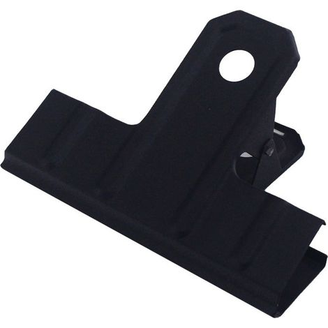 SHINING HOUSE Paquete de 12 clips para carpetas, abrazaderas de bisagra de metal de 20 mm x 96 mm x 64 mm, clips de papel Bulldog para fotos, bolsas de supermercado, hogar y oficina (negro) (1/3)