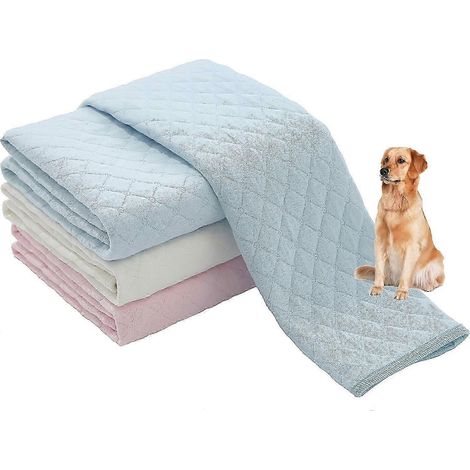 Alèses lavables et réutilisables pour chiens  Lot de 2, bleu et rose  100 % imperméables et ultra-absorbantes  Grandes alèses antidérapantes pour chiots  Éducation et propreté (1/5)