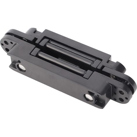 Paumelle réglable 180° ouverture 3D pour porte bois 40kg noire avec clé Allen et vis (1/5)