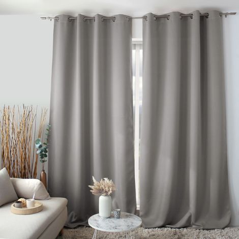 Rideau Anti-Feu Flamme M1 occultant – 140 x 260 cm - 140x260cm - Gris