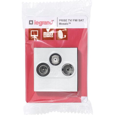 Legrand - Prise TV-R-SAT DAB+ Mosaic 2 modules - Blanc (1/5)